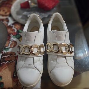 Michael Kors White and Gold Women's Sneakers